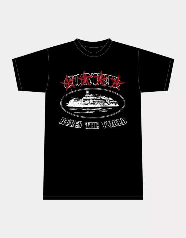 Corteiz Merch 2019 Alcatraz Logo Black T-Shirt