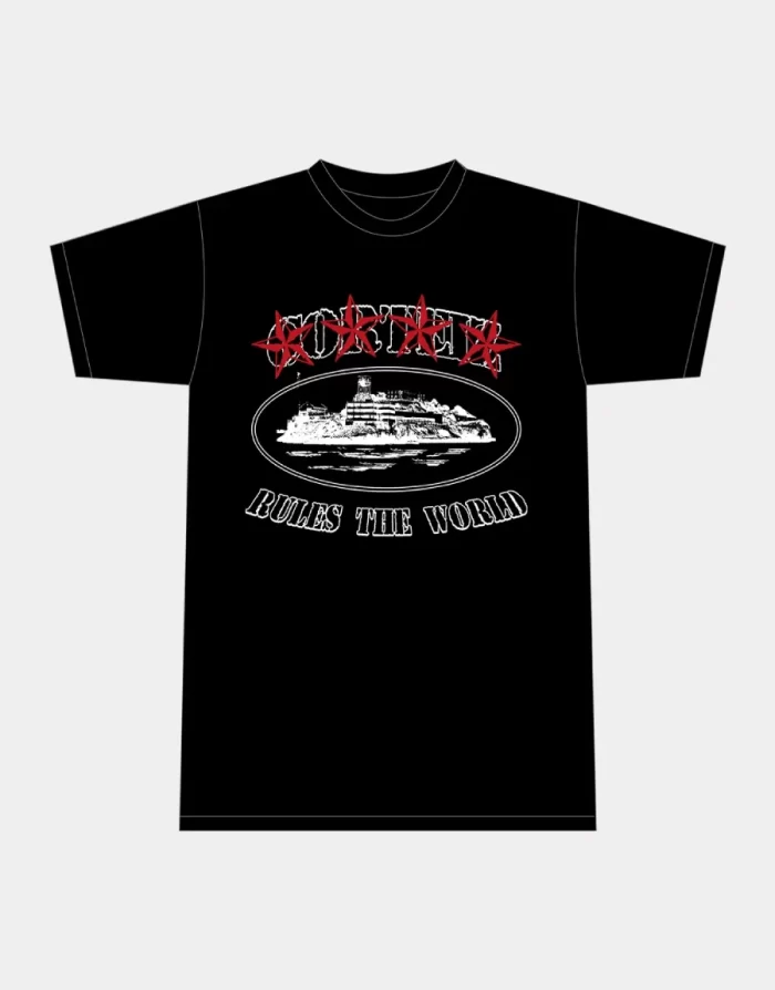 Corteiz Merch 2019 Alcatraz Logo Black T-Shirt