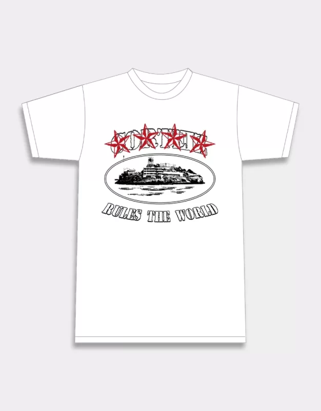 Corteiz Merch 2019 Alcatraz Logo White T-Shirt