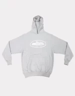 Corteiz Merch Alcatraz Logo Grey Hoodie