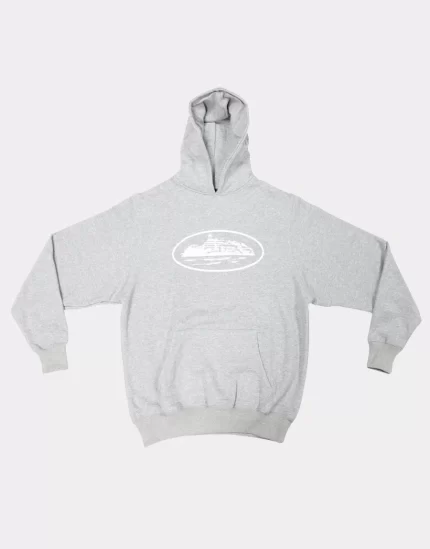 Corteiz Merch Alcatraz Logo Grey Hoodie