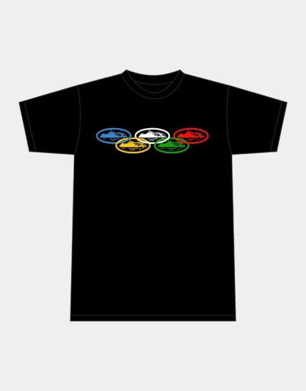 Corteiz Merch Alcatraz Olympic Logo Black T-Shirt