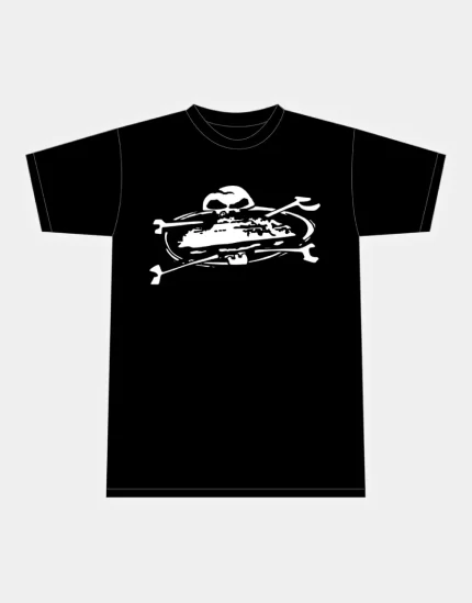 Corteiz Merch Alcatraz Skull Logo Black T-Shirt