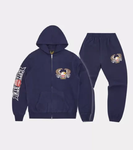 Corteiz Merch Dipset Zip Up Logo Navy Tracksuit