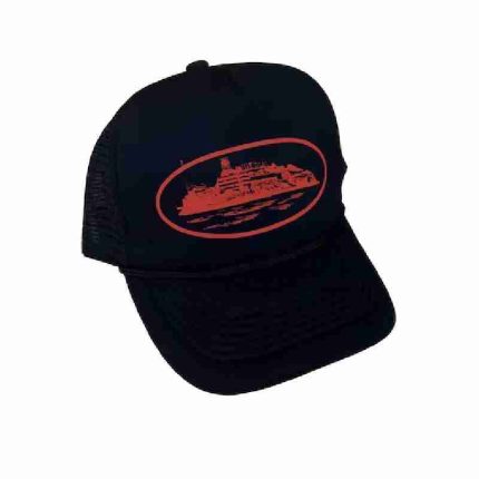 Corteiz Merch Alcatraz Logo Black/Red Beanie