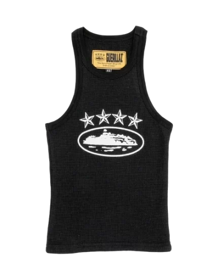 Corteiz Merch 4Starz Alcatraz Black Tank Top
