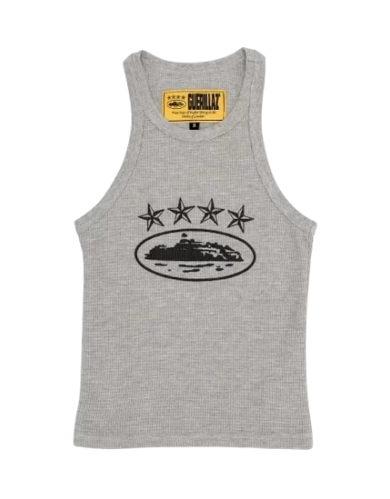Corteiz Merch 4Starz Alcatraz Grey Tank Top