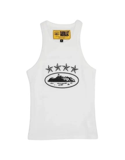 Corteiz Merch 4Starz Alcatraz White Tank Top