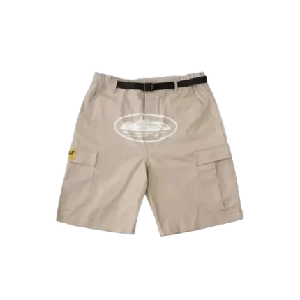 Corteiz Merch Alcatraz Logo Cream Shorts